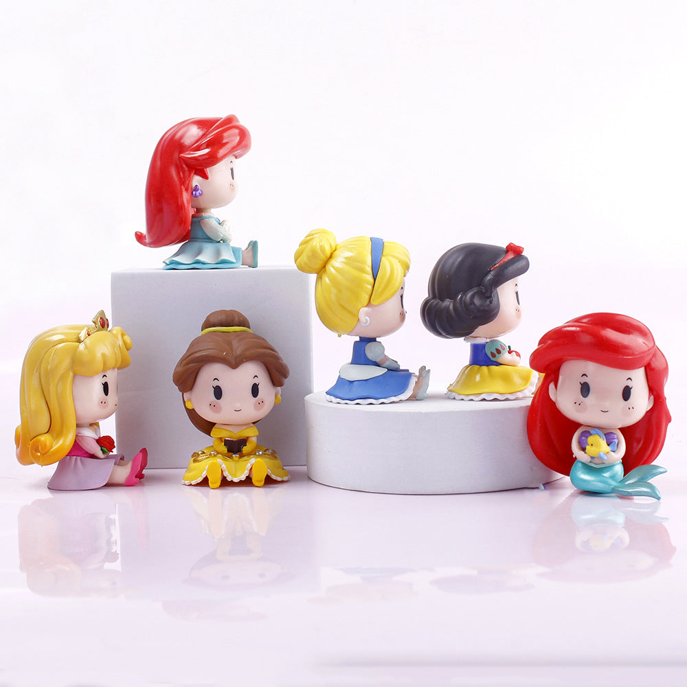 PVC Fourth Generation Meat Little Princess Cake Decoration Ornament Cute Little Princess Car Figure Home Decoration