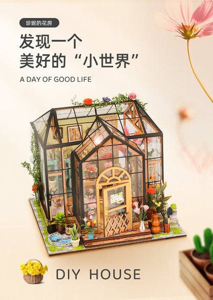 Casey Flower House DIY Cottage Model House Assembling Building Blocks Handmade Mini Exquisite Toys Girls' Day Gifts