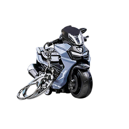 Creative alloy pullback motorcycle keychain simulation pedal toy car model keychain pendant keyring