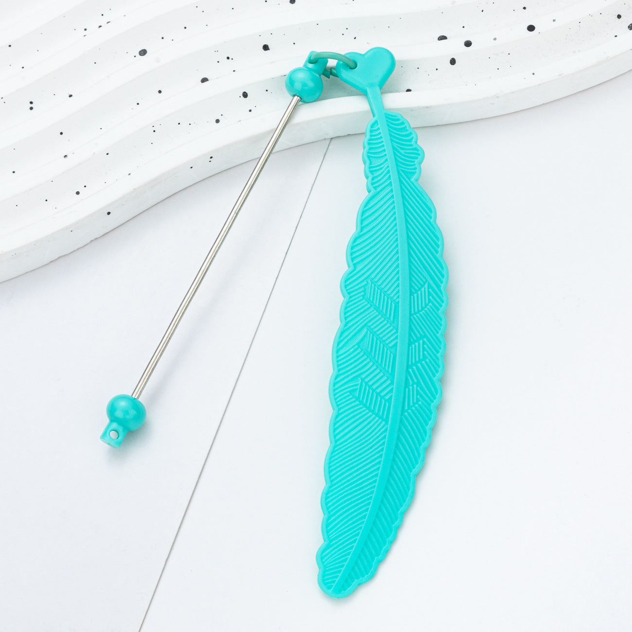 Plastic Feather Bookmark - Cartoon Pendant Children Handmade Beaded Reading Mark Book Holder