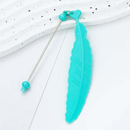 Plastic Feather Bookmark - Cartoon Pendant Children Handmade Beaded Reading Mark Book Holder