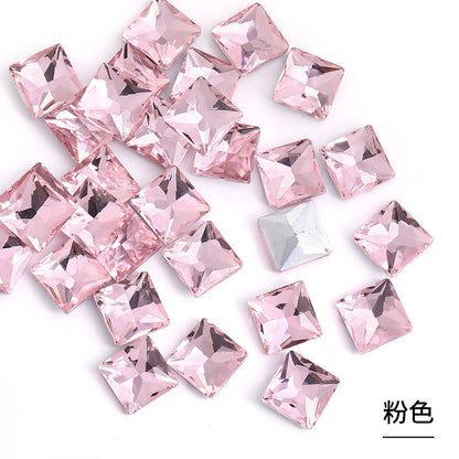 Square special-shaped diamonds, real silver-plated bottoms, bags, hair clips, accessories, shoes, clothing, accessories, pointed bottoms, square diamonds