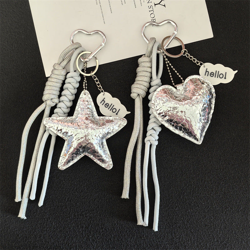 Key Chain Creative Leather Love Bag  - Pentagram Pendant Car Keychain Factory Direct Wholesale
