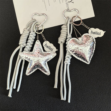 Key Chain Creative Leather Love Bag  - Pentagram Pendant Car Keychain Factory Direct Wholesale