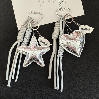 Key Chain Creative Leather Love Bag  - Pentagram Pendant Car Keychain Factory Direct Wholesale