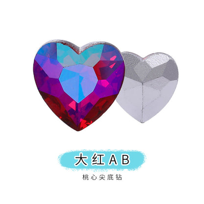 Heart Pointed Bottom Diamond Rhinestones - Crystal Glass Phone Sticker Clothing Headband Jewelry Accessories