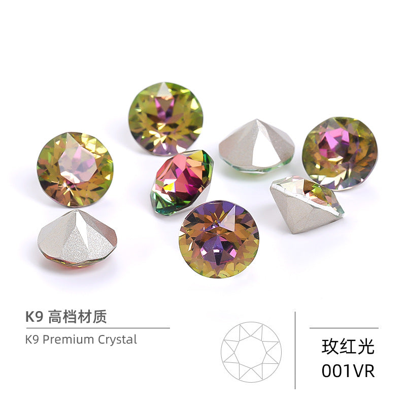 Multi-Faceted Round Pointed Bottom Diamond Rhinestones - Nail Art Clothing Accessories