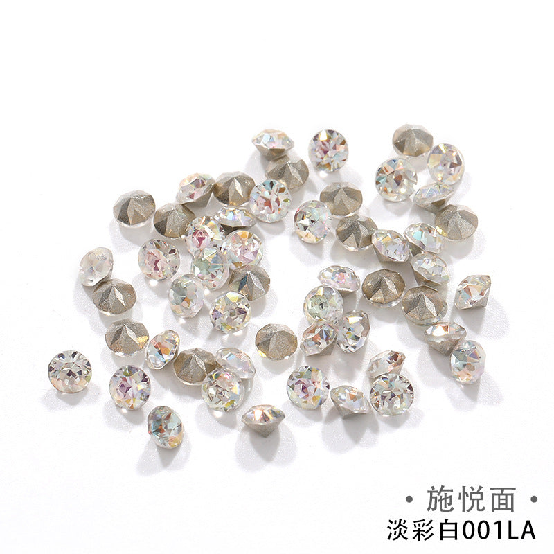 Multi-Faceted Round Pointed Bottom Diamond Rhinestones - Nail Art Clothing Accessories