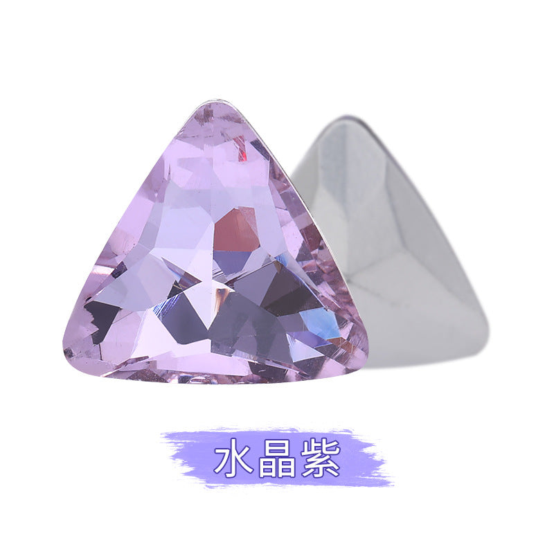 Pointed bottom triangular diamond, irregular rhinestone phone case, diamond attachment, diamond apparel, clothing, shoes, bags, crystal jewelry, accessories, pointed bottom triangular diamond