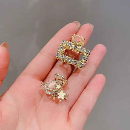 2026 new high-end flash diamond metal hairpin small grab clip women's bangs clip side forehead hairpin Korean headdress