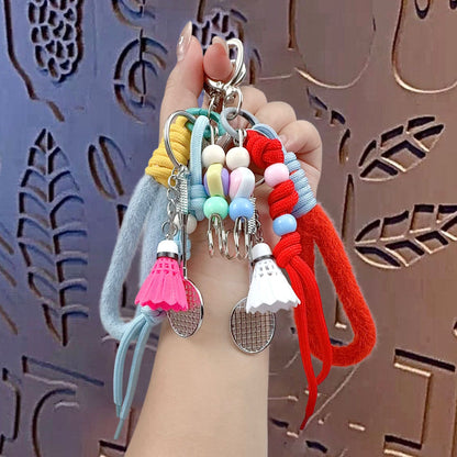 Creative miu badminton bracelet keychain pendant couple car key chain school bag pendant gift