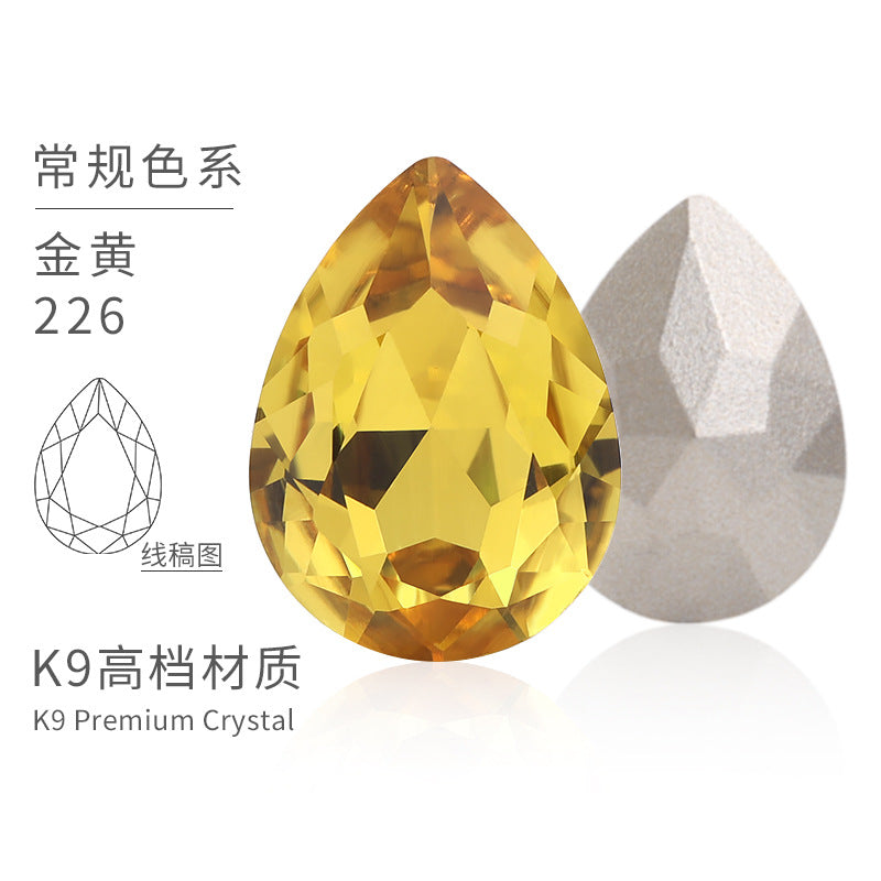 K9 material, pointed bottom pear-shaped rhinestone, color-resistant base, clothing crystal accessories, high-end pinkstone rhinestone
