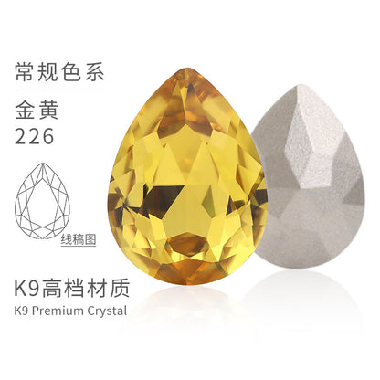 K9 material, pointed bottom pear-shaped rhinestone, color-resistant base, clothing crystal accessories, high-end pinkstone rhinestone