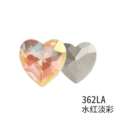 Xichuan heart-shaped light color LA series peach heart pointed bottom glass rhinestone DIY phone case accessories pointed bottom diamond sticker
