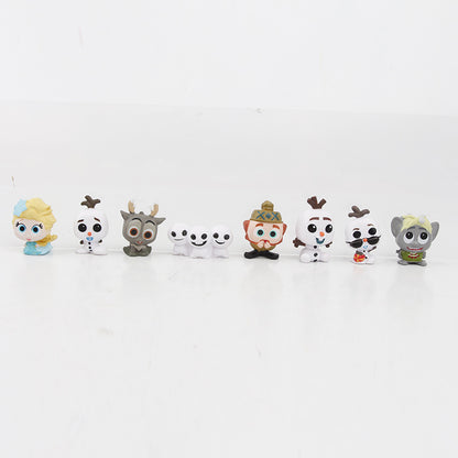 24 ice and snow series stacked fairy tale house cartoon doll ornaments doll gacha hole fun play doll ornaments