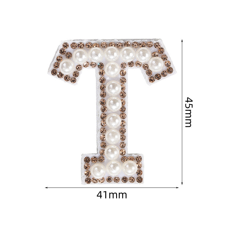 Crystal yellow diamond 26-letter fabric patch set, hot-hot stamped colored letter patch for clothing bags, diamond patches