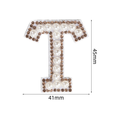 Crystal yellow diamond 26-letter fabric patch set, hot-hot stamped colored letter patch for clothing bags, diamond patches