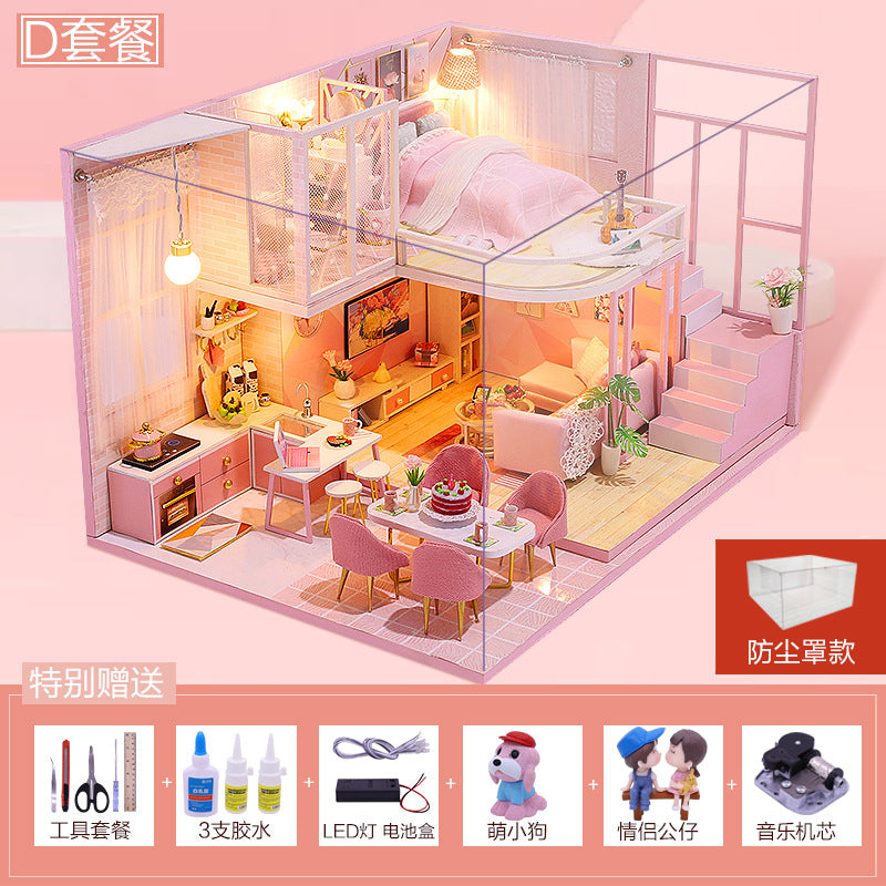 Yangbei DIY cabin making mini princess small house model assembly villa toy creative birthday gift female
