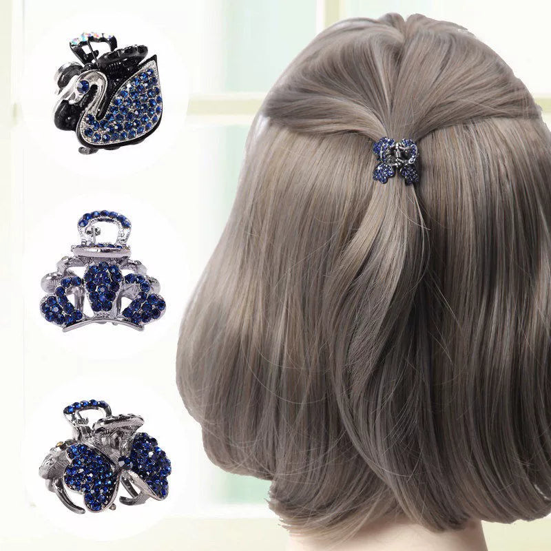 2026 new high-end flash diamond metal hairpin small grab clip women's bangs clip side forehead hairpin Korean headdress