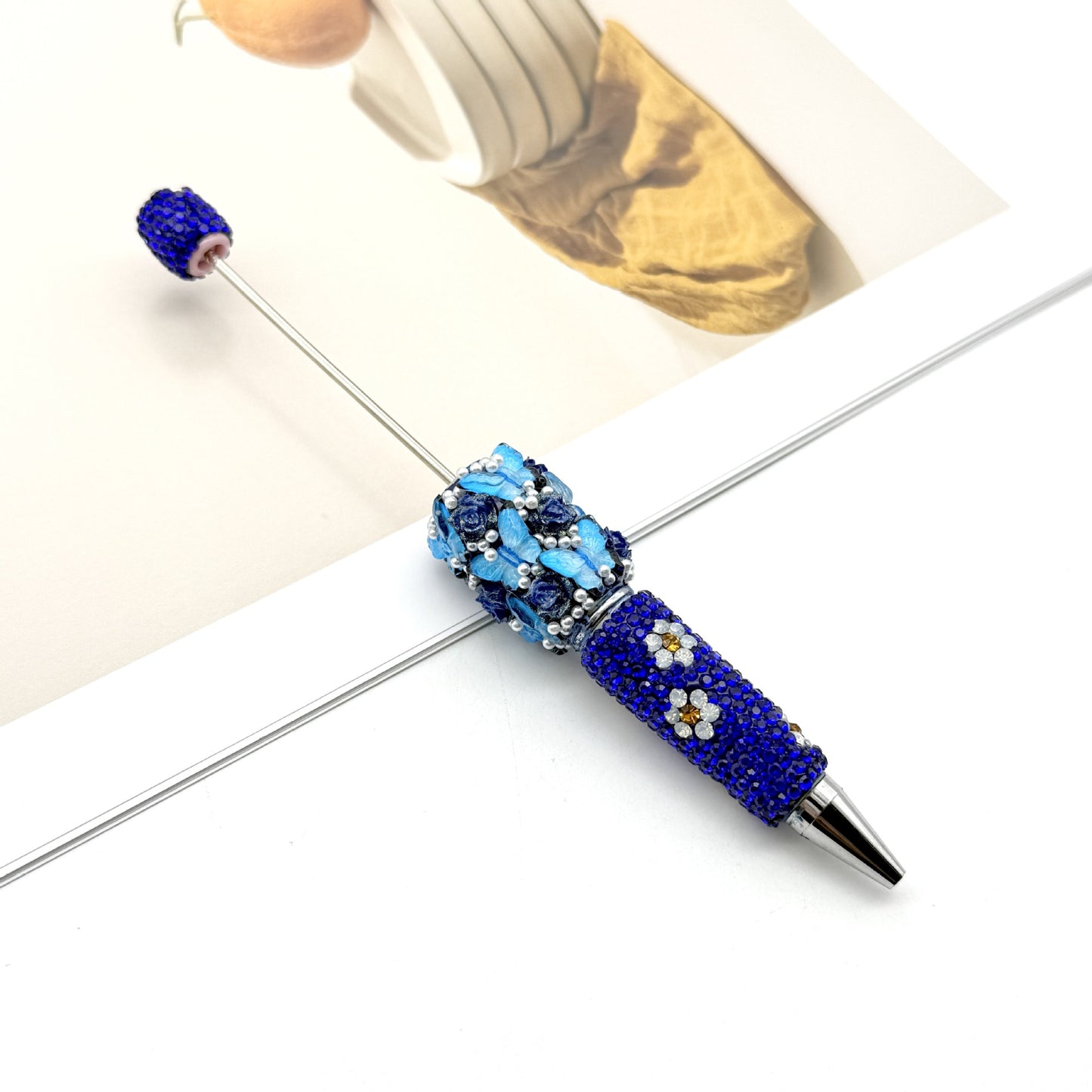 new DIY luxury full diamond pen butterfly pearl daisy rose series ballpoint pen business cute pen