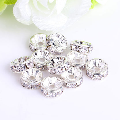 Handmade accessories diamond ring bead separator color bracelet diamond encrusted spacer wheel rim 6 8 10 12mm DIY jewelry accessories