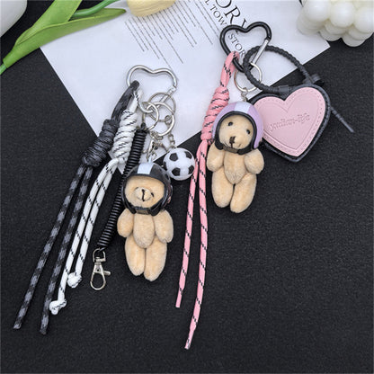 In the spring ins Korea helmet bear pendant suitable for Apple mobile phone pendant bag bag accessories girly heart cute