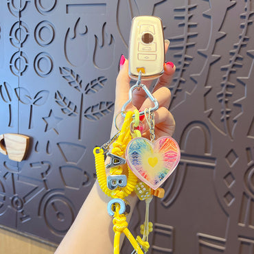 Creative miu series love bracelet keychain simple bag pendant accessories car DIY keychain pendant wholesale