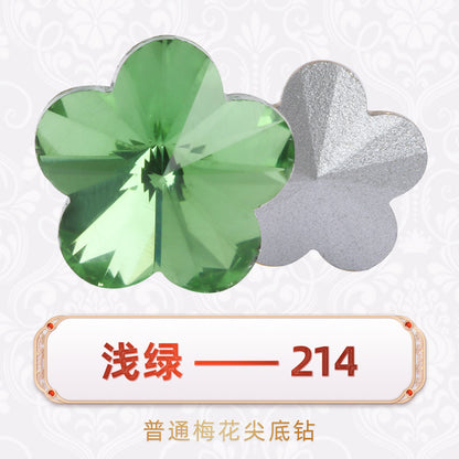 Factory wholesale plum blossom rhinestones, irregular pointed bottom glass rhinestones, phone diamond sticking materials, DIY jewelry accessories