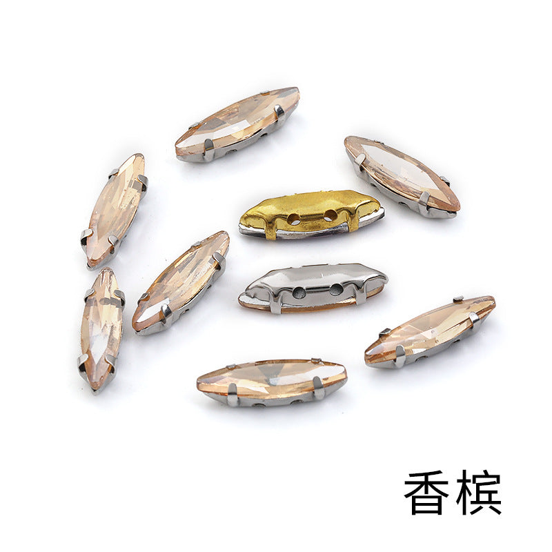 Slender claw drill, manual drilling, hand-stitched glass drill, anti-hook claw drill, hat accessories, clothing accessories, fine brassicle claw drill