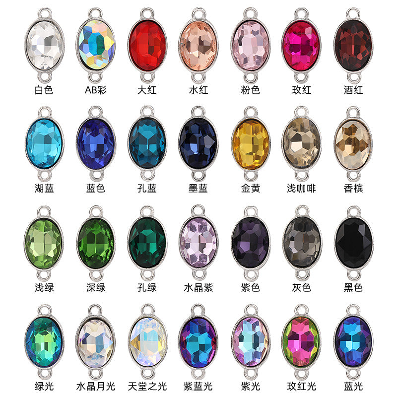 Oval 10*14mm double hanging zinc alloy silver chain headband pendant clothing DIY accessories hairpin headband hanging