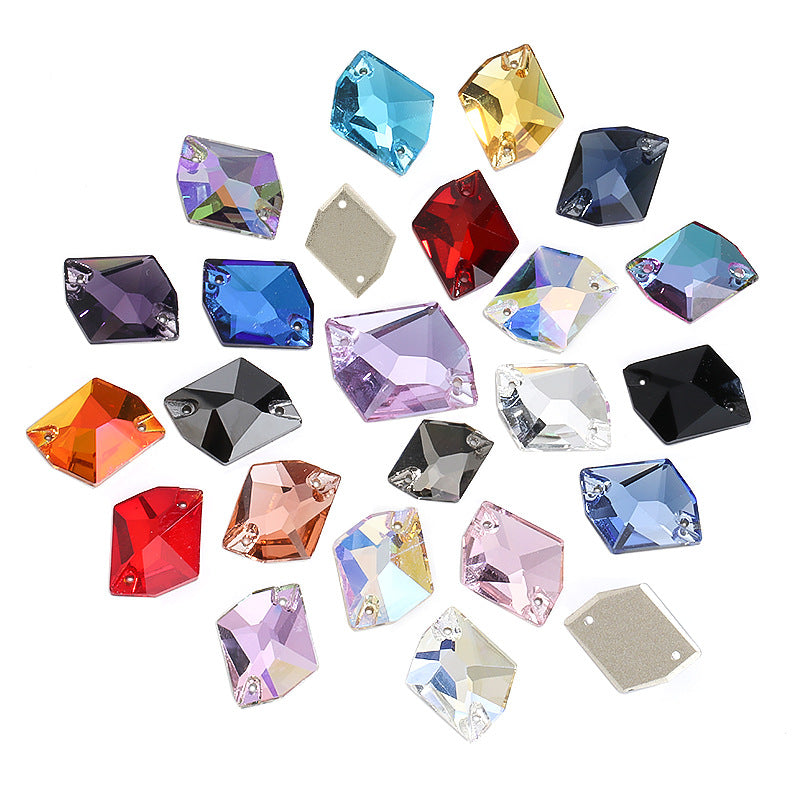 Flat Bottom Double Hole Special-Shaped Diamond - Super Flash AB Color Hand-Stitched Shoe Clothing Accessories