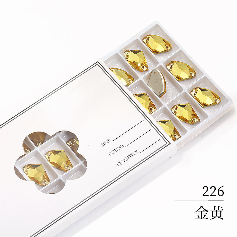 Axe Flat Buckle - Flat Bottom Special-Shaped Hand-Sewn Rhinestones Real Silver Plating Shoe Accessories Luggage Clothing
