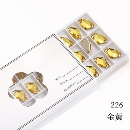 Axe Flat Buckle - Flat Bottom Special-Shaped Hand-Sewn Rhinestones Real Silver Plating Shoe Accessories Luggage Clothing