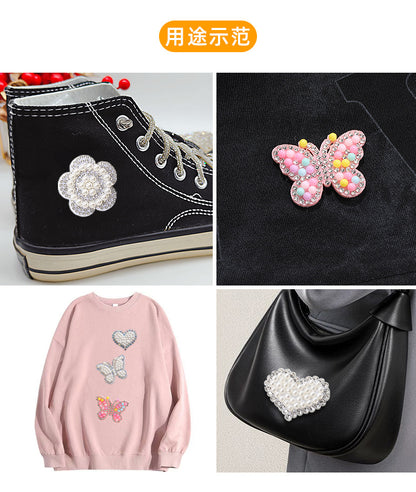 Rabbit Rhinestone Pearl Patch - Hot Diamond Sticker Clothes Shoes Flower Hair Accessories