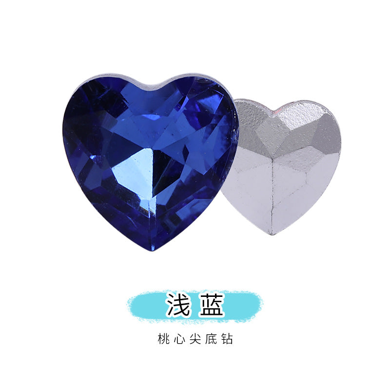 Heart Pointed Bottom Diamond Rhinestones - Crystal Glass Phone Sticker Clothing Headband Jewelry Accessories