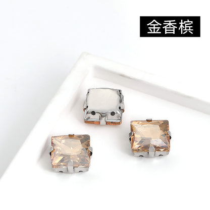 Square claw drill perforated hand sewing rhinestone wedding dress accessories handmade material accessories square claw drill