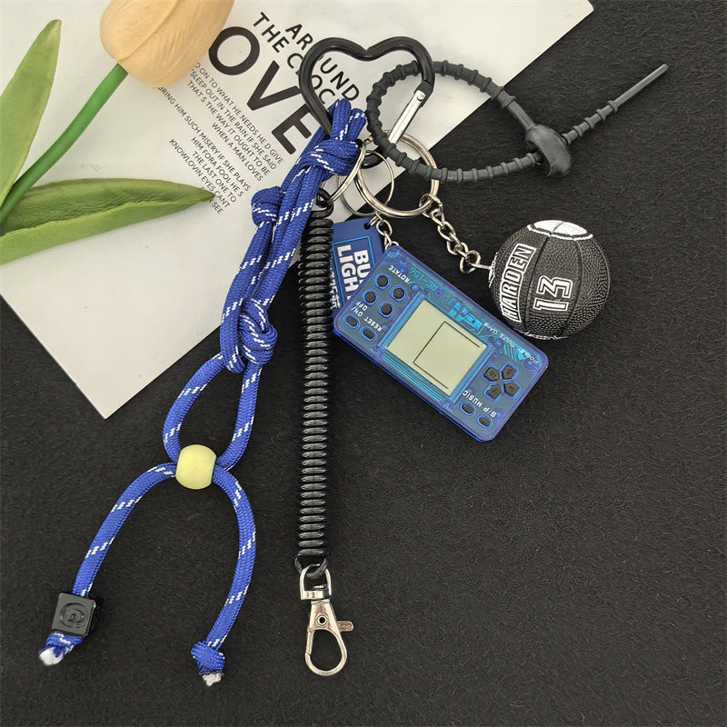 Pocket mini video game console Tetris game console nostalgic decompression toy creative gift keychain