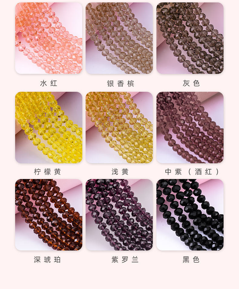 Glass Crystal Beads Loose Beads - Wheel Faceted Bracelets Necklace Accessories Crystal Flat Beads