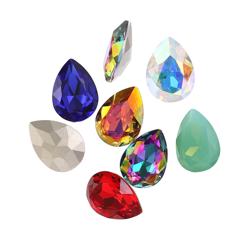 K9 material, pointed bottom pear-shaped rhinestone, color-resistant base, clothing crystal accessories, high-end pinkstone rhinestone