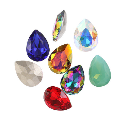 K9 material, pointed bottom pear-shaped rhinestone, color-resistant base, clothing crystal accessories, high-end pinkstone rhinestone