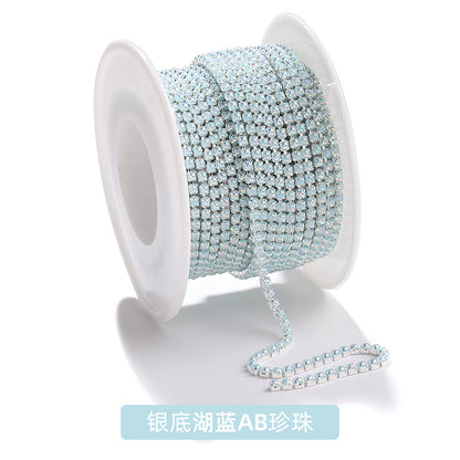 Factory supply pearl claw chain AB color chain 2mm dense claw chain DIY phone case diamond chain handmade material accessories