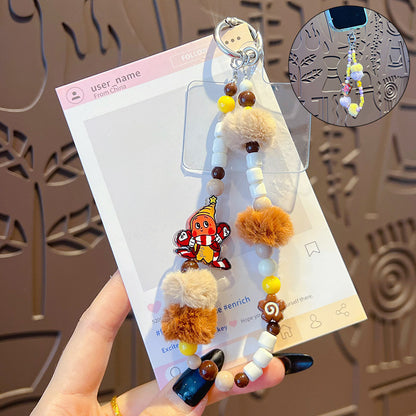 DIY small-nosed star man beaded phone chain pendant, women's bag, doll key chain, small drop doll charm