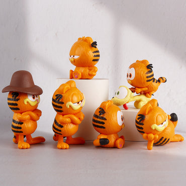 6 Garfield dolls Garfield figure toy model cake decoration ornament blind box claw machine wholesale