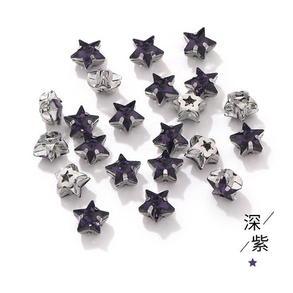 Best-selling 10mm five-pointed star stainless steel claw drill, ultra-glitter five-pointed star nail art clothing DIY accessory glass diamond