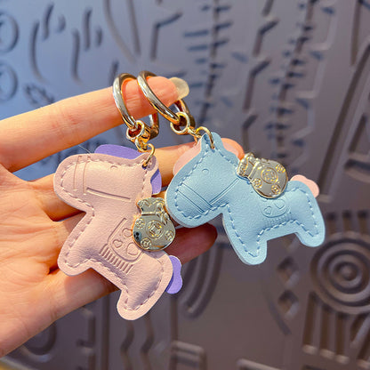 Creative PU leather immediately money car keychain pendant cute couple bag keychain pendant small gift