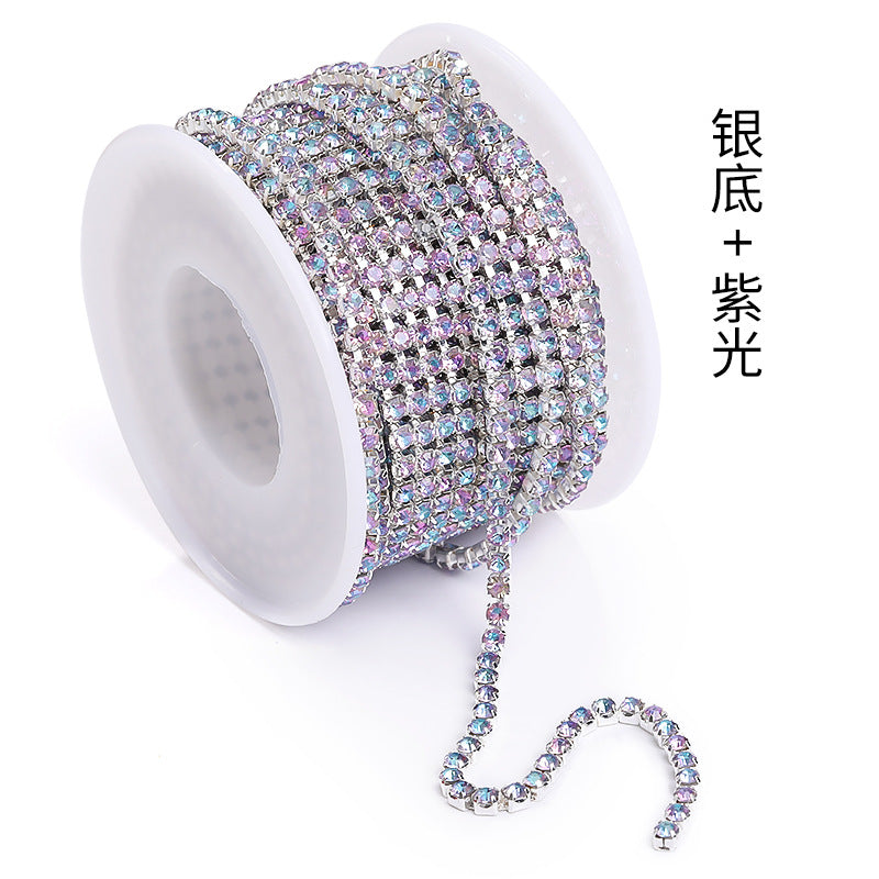 Cross-border explosive SS12 electrophoretic rhinestone claw chain, colorful diamond chain, intensive mobile phone case, luggage, clothing, accessories, diamond chain