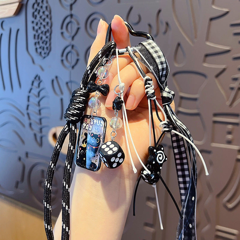 Creative DIY Thousand Grid Bird Hand Rope Buckle Pendant Cute Miu Couple Bag Keychain Charm Customization