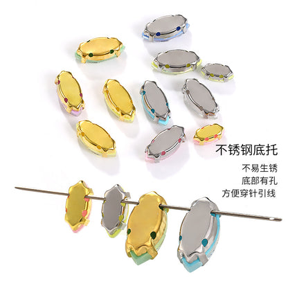 Xichuan horse's eye protein mocha claw drill with holes hand-sewn glass rhinestone DIY macaron clothing hat decoration