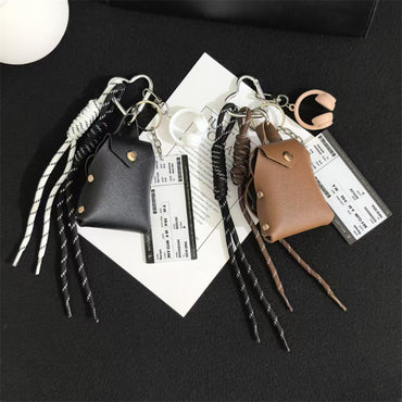 Leather Mini Envelope Coin Purse Worker Leather Keychain Portable Pocket Coin Item Organizer