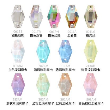 Factory wholesale flat buckle flat bottom hand-stitched rhinestone vase crystal stone ultra-glitter scratch-free packaging glass diamond